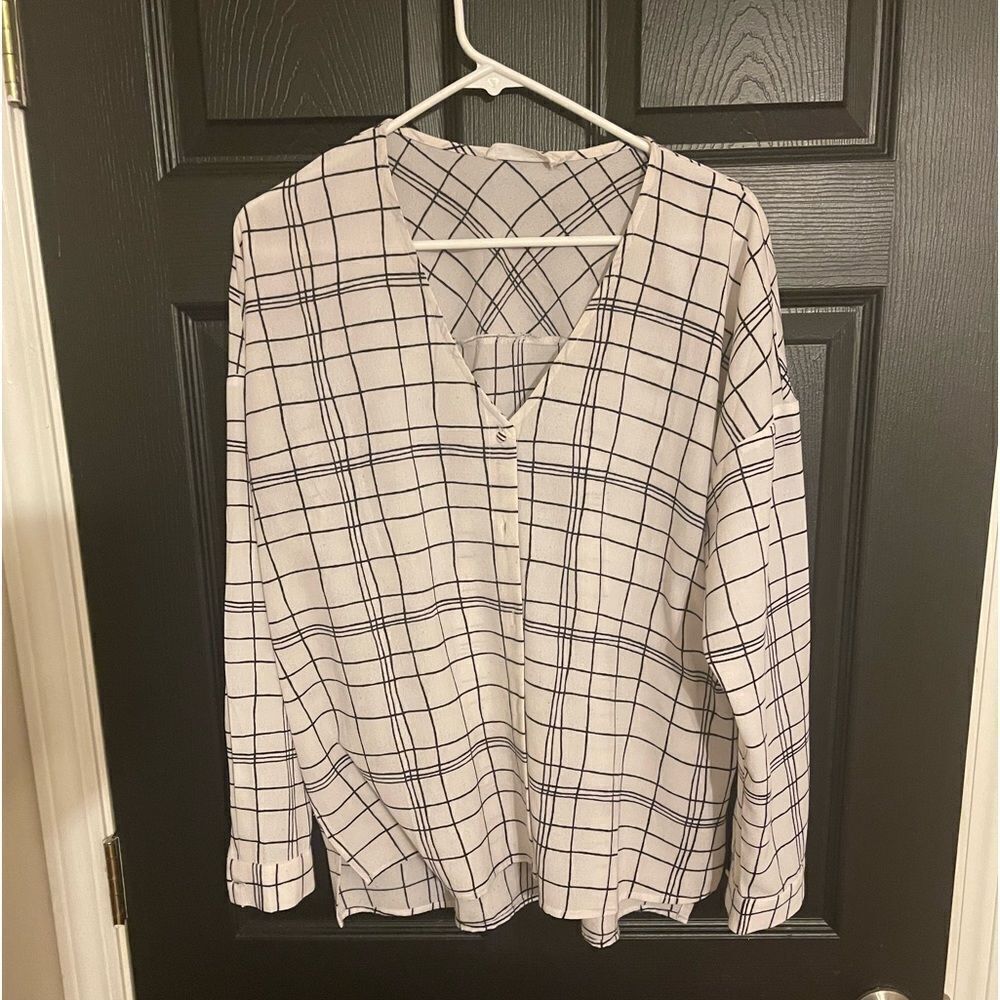 Cream and black blouse 